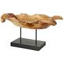Brown Teak Wood Natural Sculpture, 21" x 11" x 10"