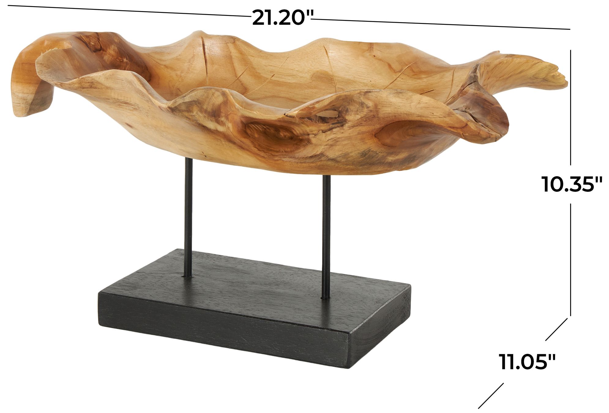 Image 7 Brown Teak Wood Natural Sculpture, 21" x 11" x 10" more views