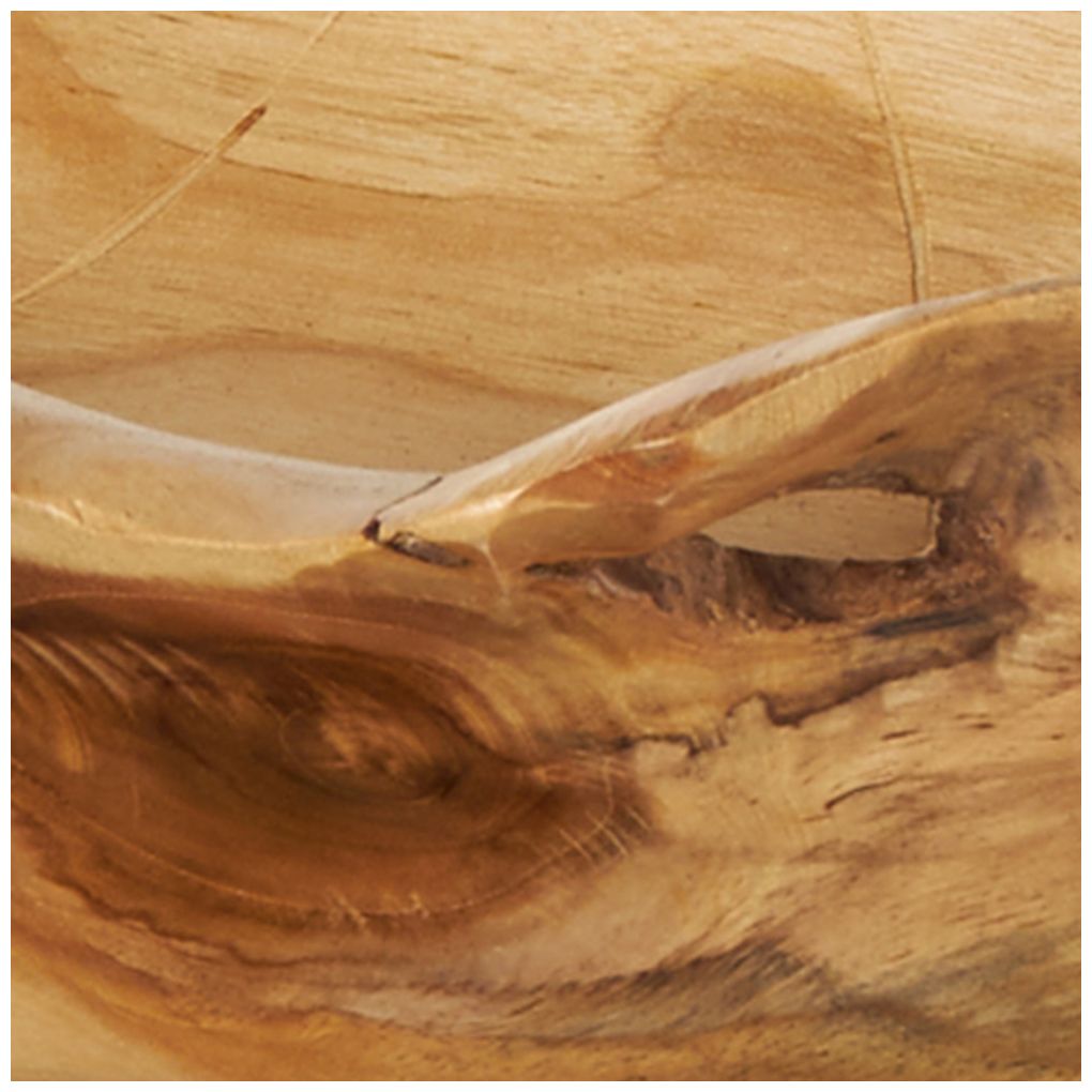 Brown Teak Wood Natural Sculpture, 21" x 11" x 10"