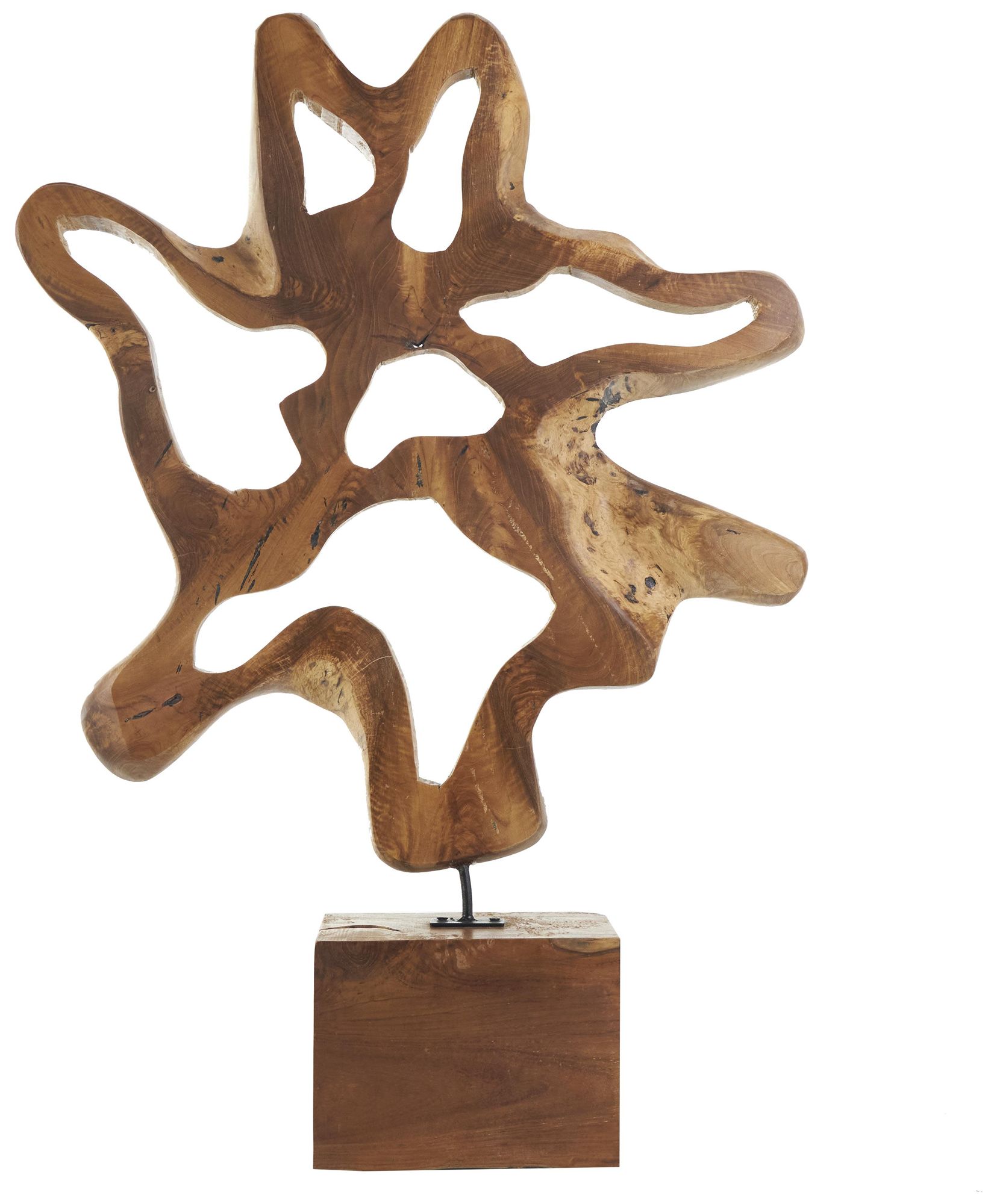 Image 5 Brown Teak Wood Natural Sculpture, 22" x 4" x 31" more views
