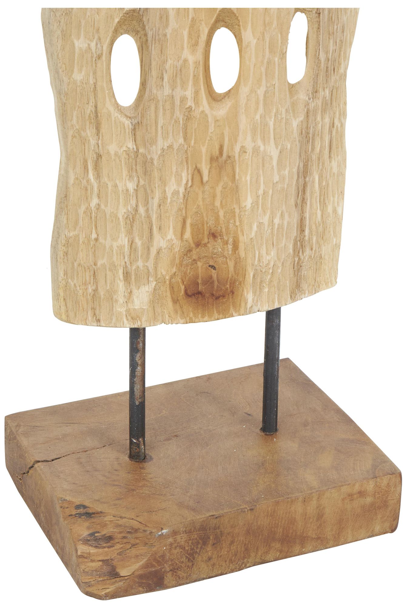 Image 4 Brown Teak Wood Natural Sculpture, 7" x 1" x 60" more views