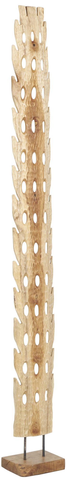 Image 6 Brown Teak Wood Natural Sculpture, 7" x 1" x 60" more views