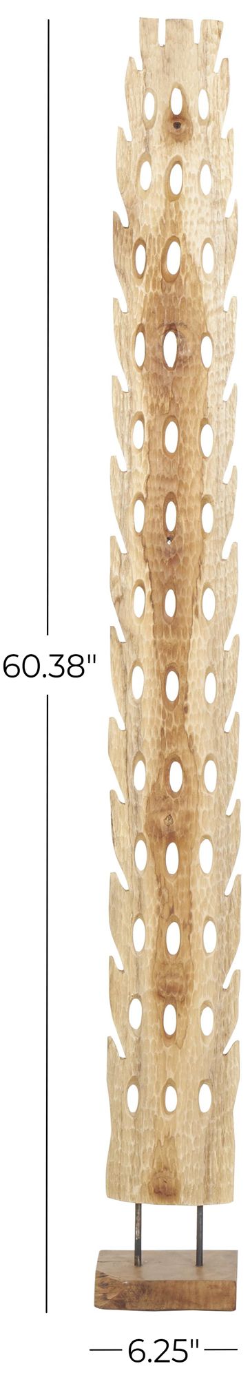 Image 7 Brown Teak Wood Natural Sculpture, 7" x 1" x 60" more views