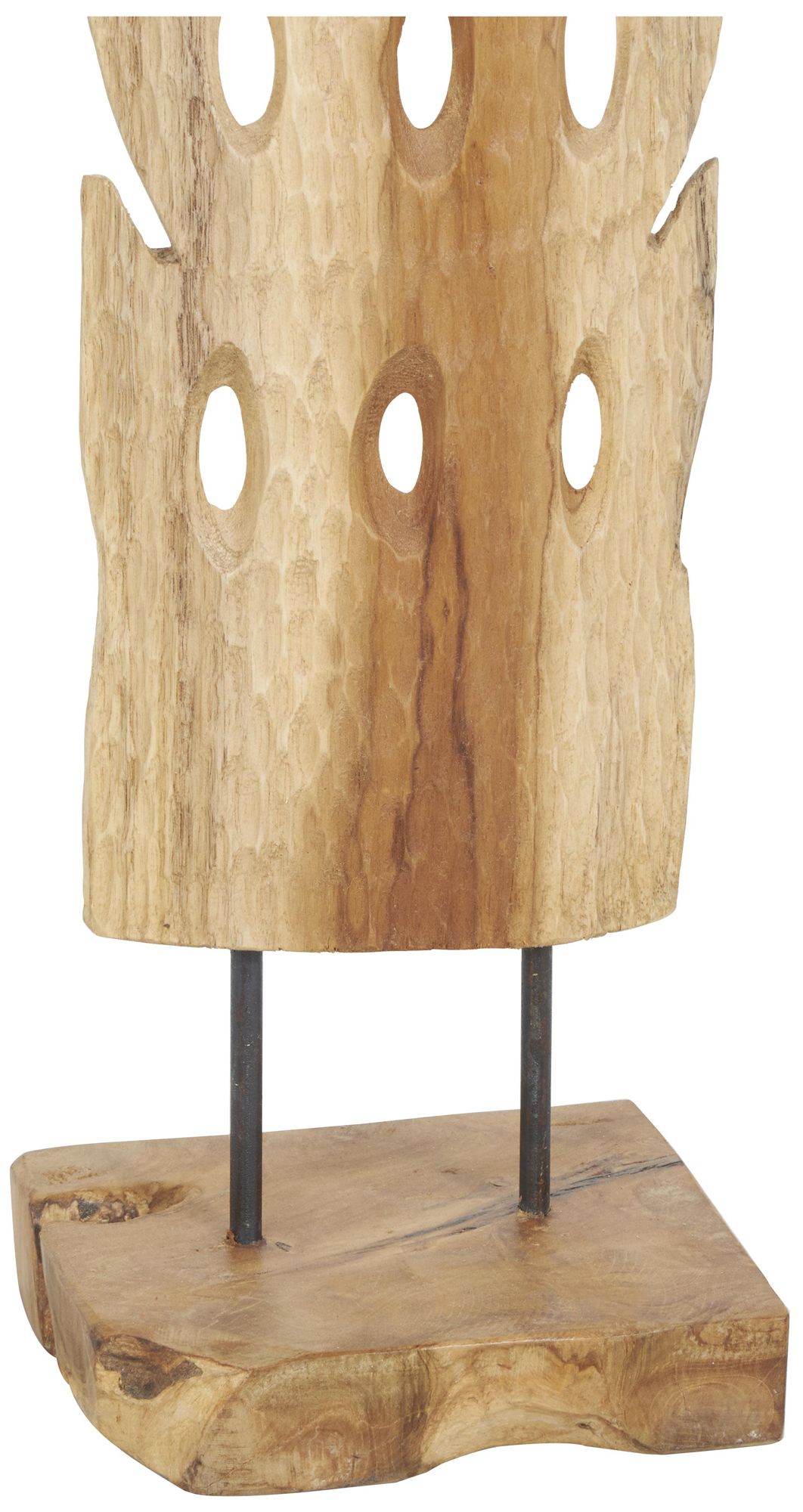 Image 4 Brown Teak Wood Natural Sculpture, 7" x 6" x 49" more views