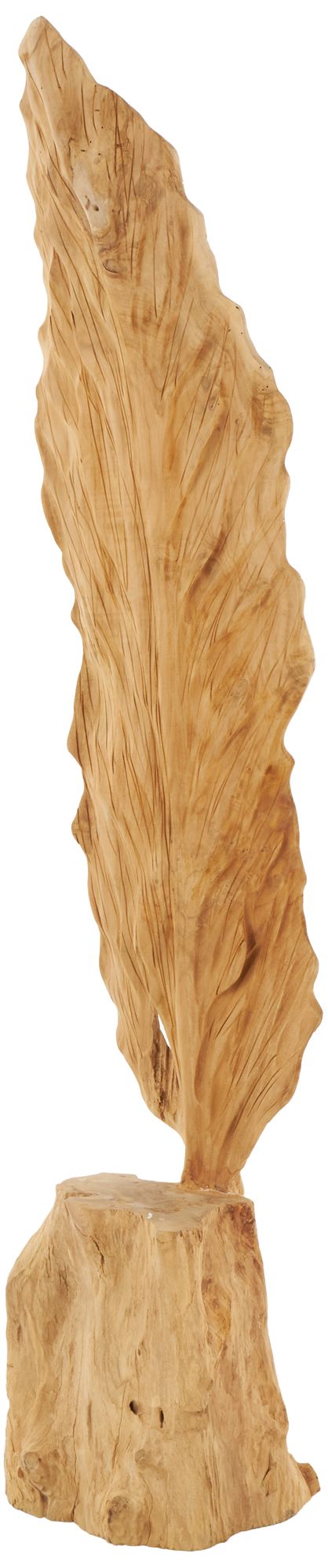 Image 5 Brown Teak Wood Natural Sculpture, 9" x 10" x 46" more views