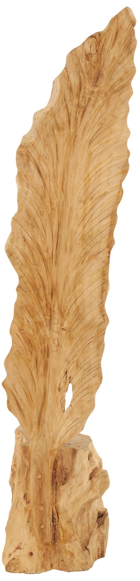 Image 6 Brown Teak Wood Natural Sculpture, 9" x 10" x 46" more views