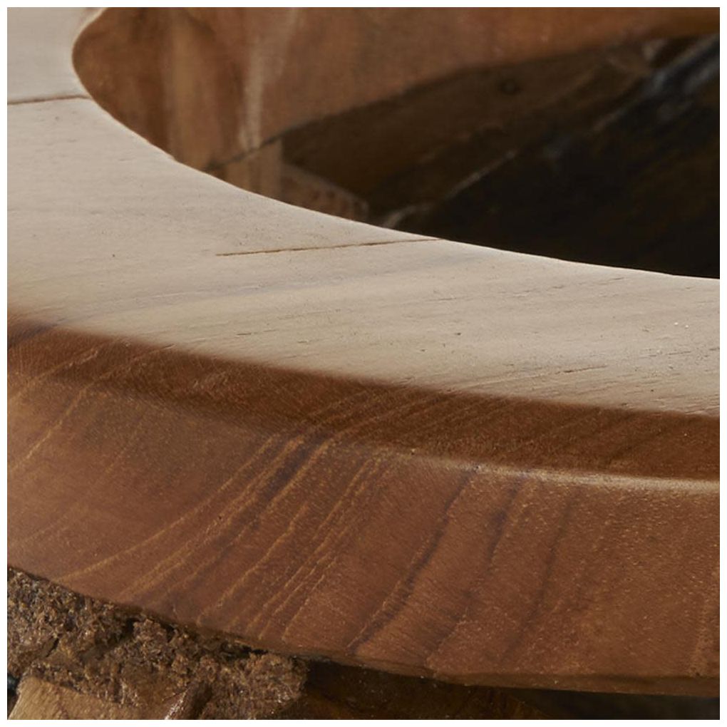 Brown Teak Wood Natural Vase, 15" x 15" x 15"