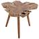 Brown Teak Wood Rustic Accent Table, 27" x 25" x 20"