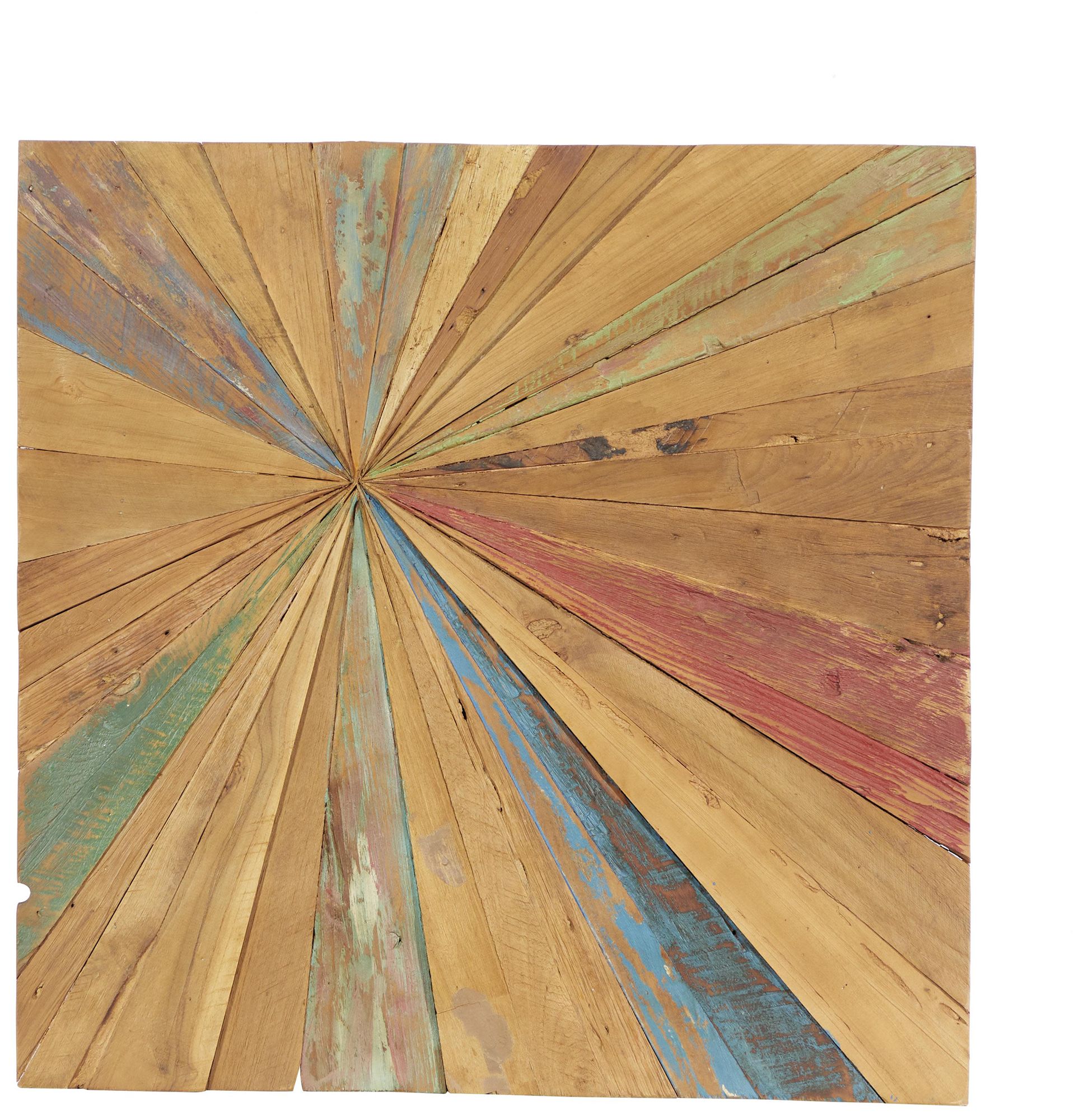 Image 2 Brown Teak Wood Rustic Wall Decor, 28" x 1" x 28"