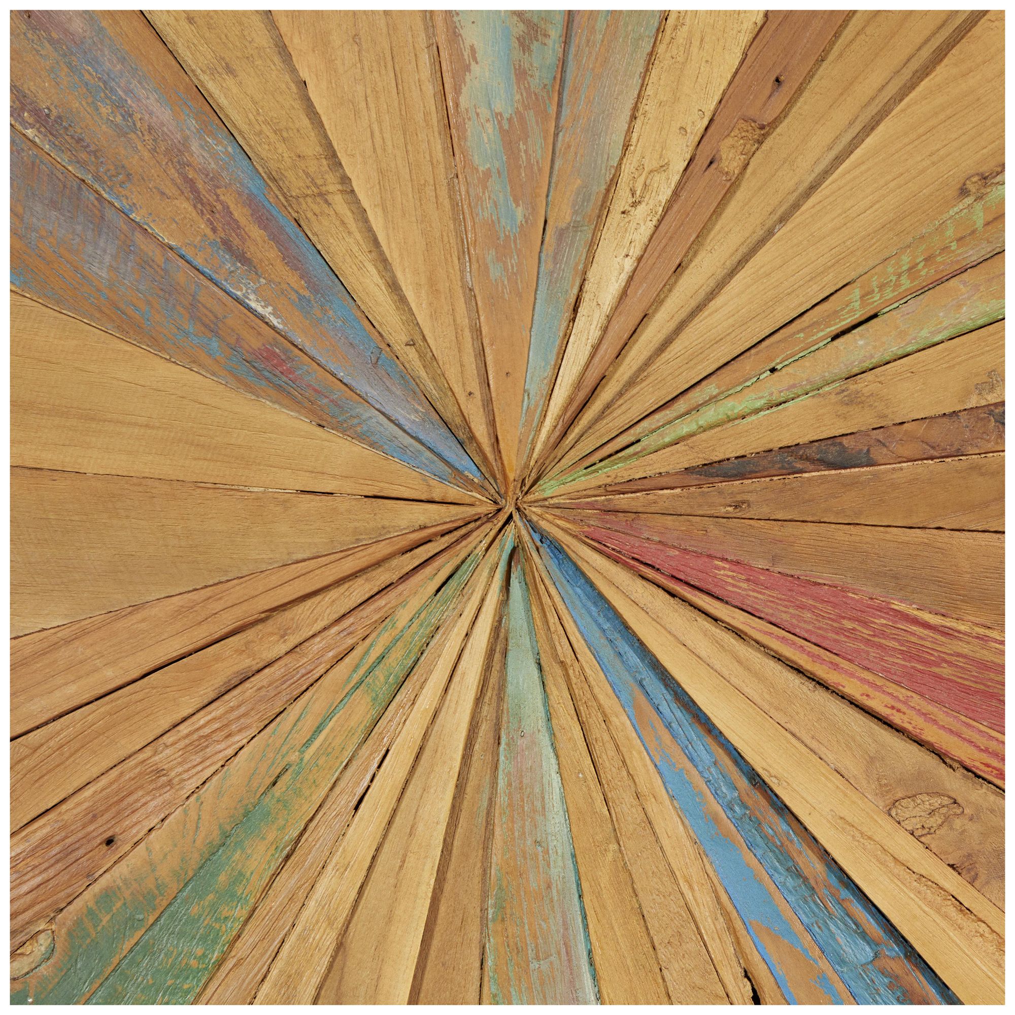 Image 4 Brown Teak Wood Rustic Wall Decor, 28" x 1" x 28" more views