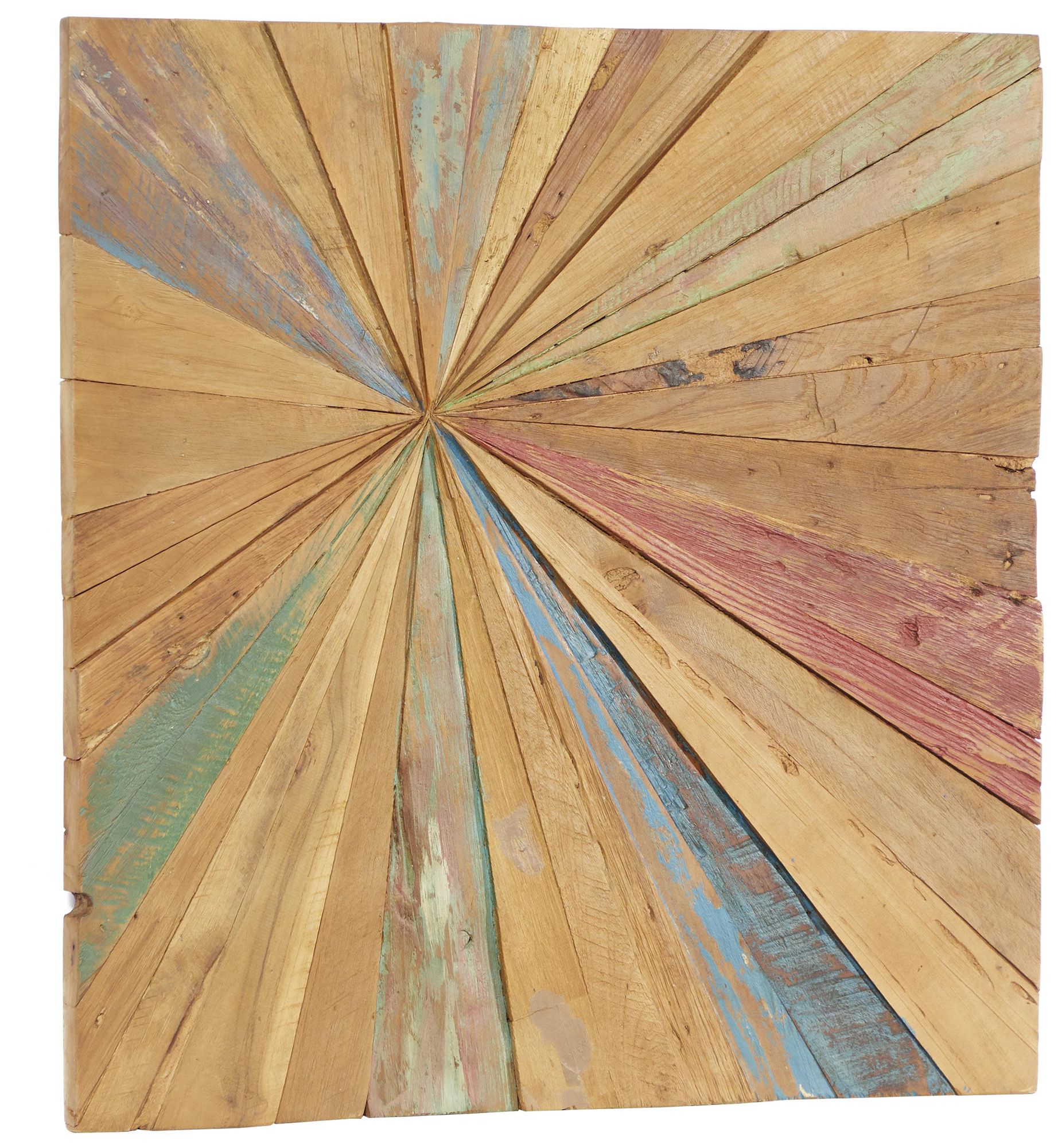 Image 6 Brown Teak Wood Rustic Wall Decor, 28" x 1" x 28" more views