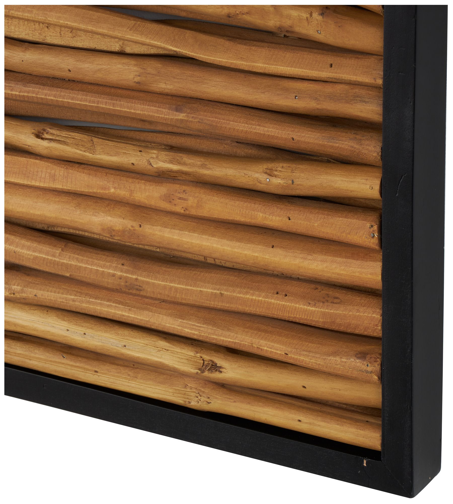 Image 3 Brown Teak Wood Rustic Wall Decor, S/4 16"W, 16"H more views