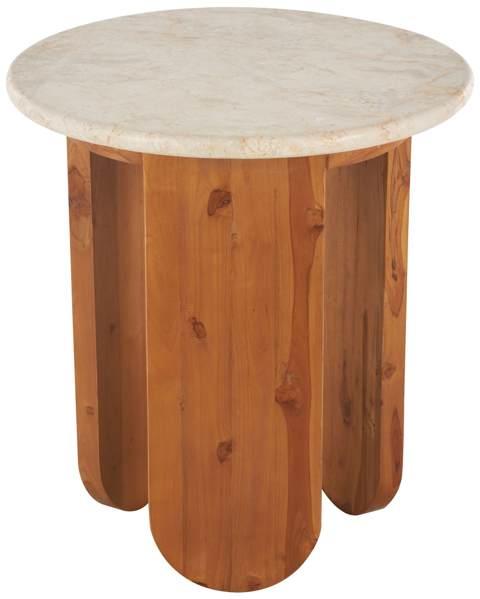 Image 2 Brown Teak Wood Traditional Accent Table