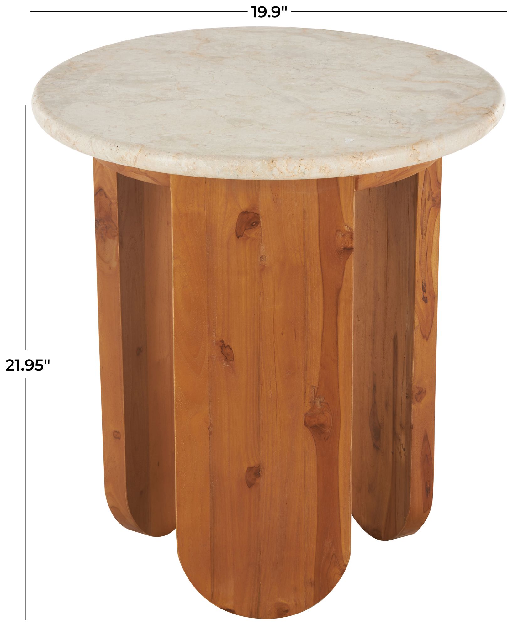 Image 6 Brown Teak Wood Traditional Accent Table more views