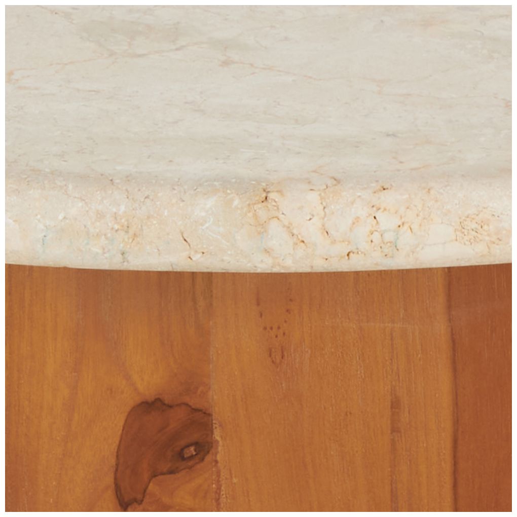 Image 7 Brown Teak Wood Traditional Accent Table more views