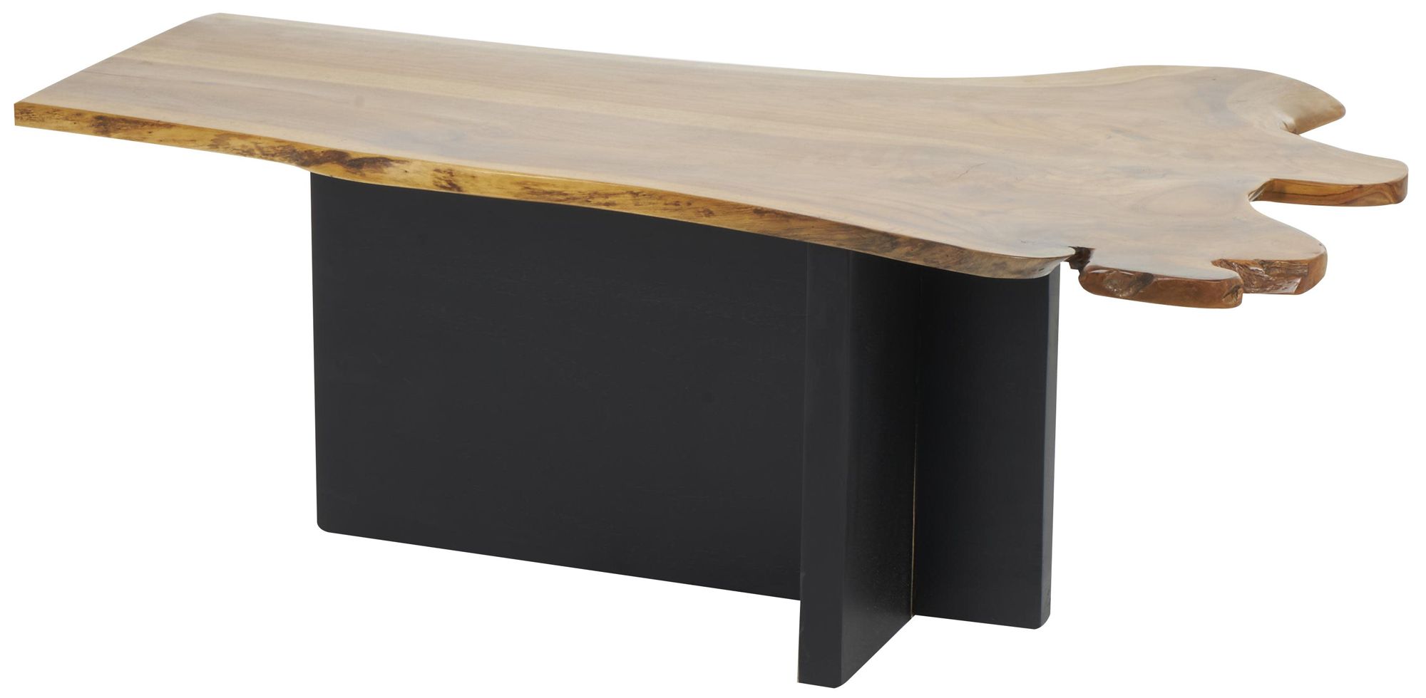 Image 2 Brown Teak Wood Traditional Coffee Table, 48" x 29" x 18"