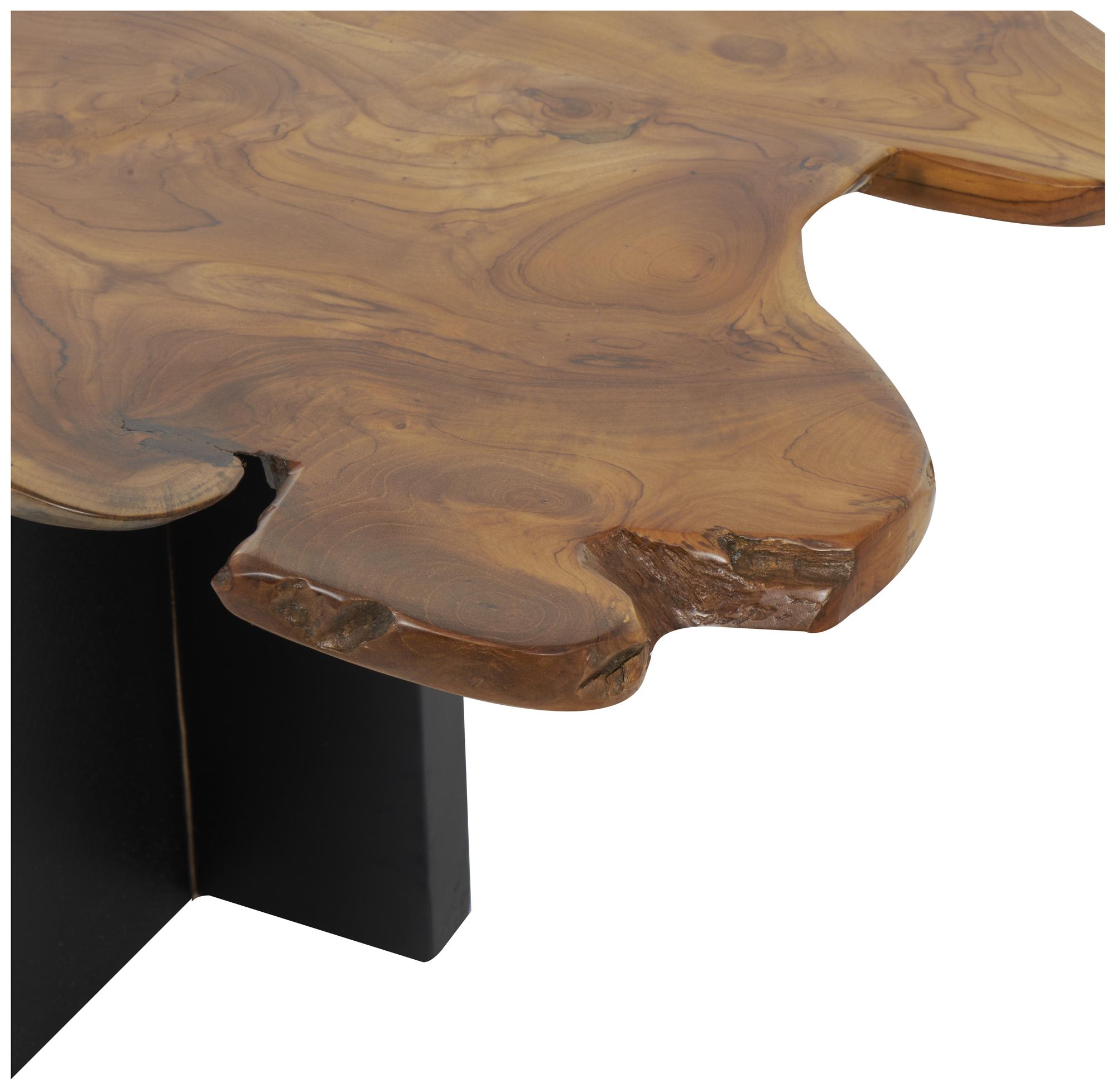 Image 3 Brown Teak Wood Traditional Coffee Table, 48" x 29" x 18" more views