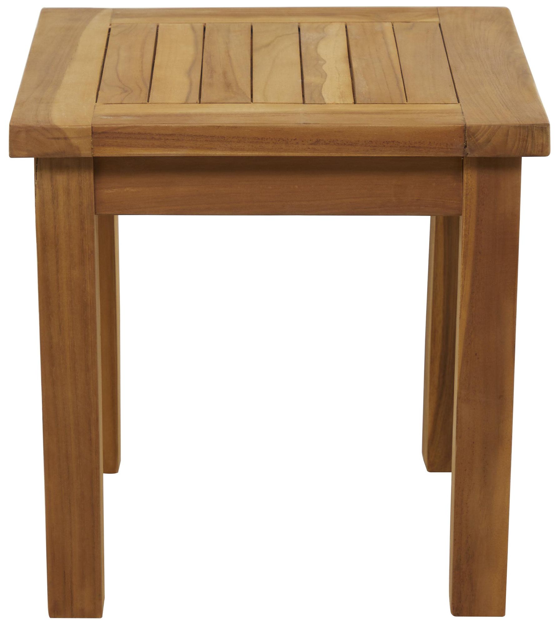Image 5 Brown Teak Wood Traditional Outdoor Accent Table, 19" x 18" x 18" more views
