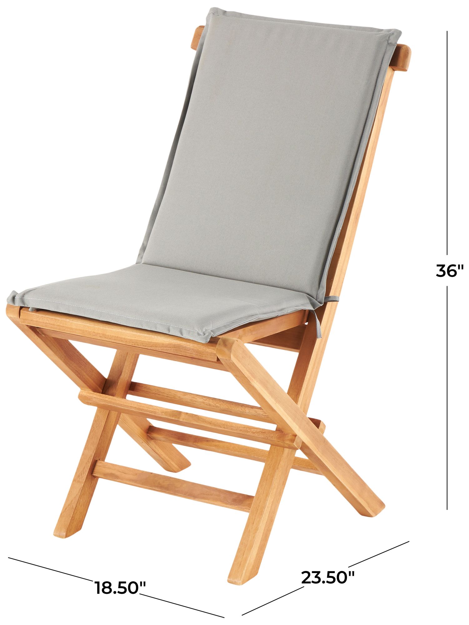 Image 7 Brown Teak Wood Traditional Outdoor Dining Chair, S/2 19"W, 36"H more views