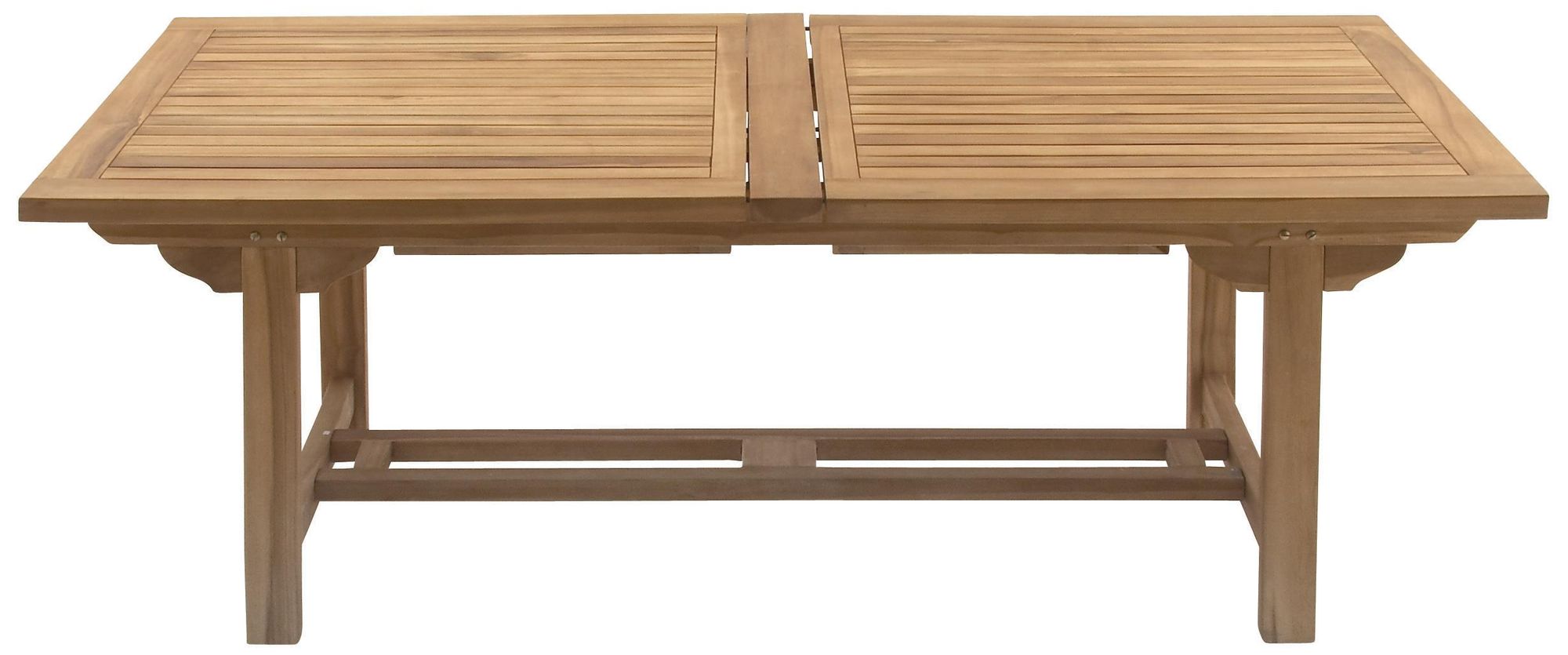 Image 7 Brown Teak Wood Traditional Outdoor Dining Set, S/7 83"W, 31"H more views