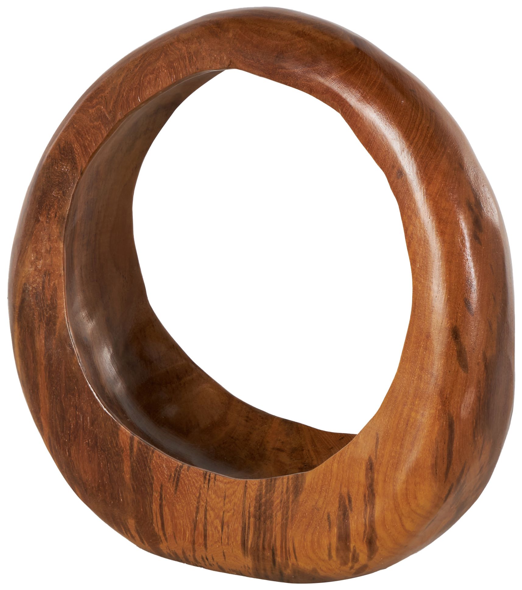 Image 5 Brown Teak Wood Traditional Sculpture, 12" x 4" x 12" more views