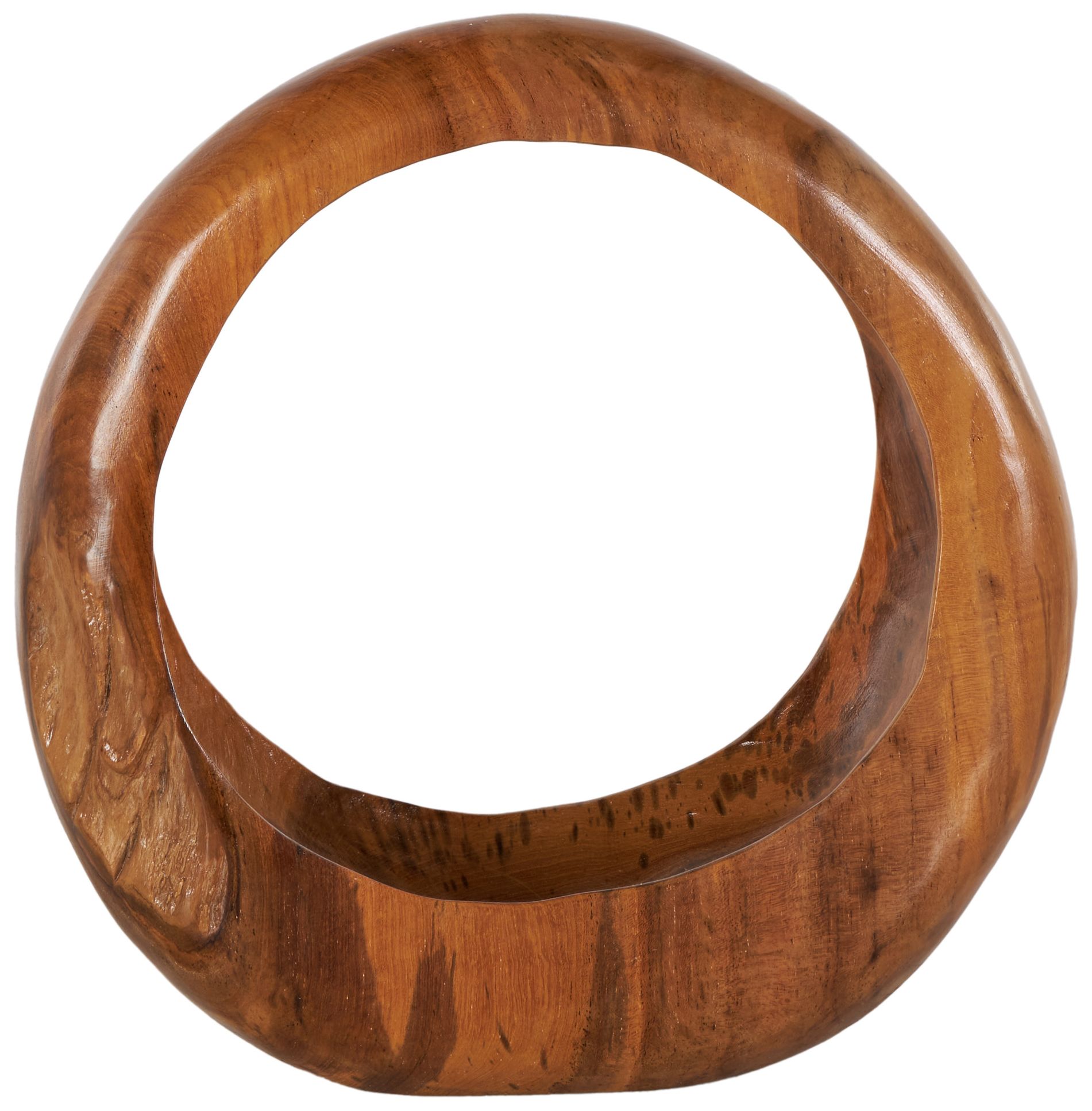 Image 6 Brown Teak Wood Traditional Sculpture, 12" x 4" x 12" more views