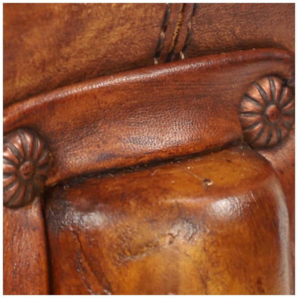 Brown Teak Wood Traditional Stool, 17" x 17" x 20"