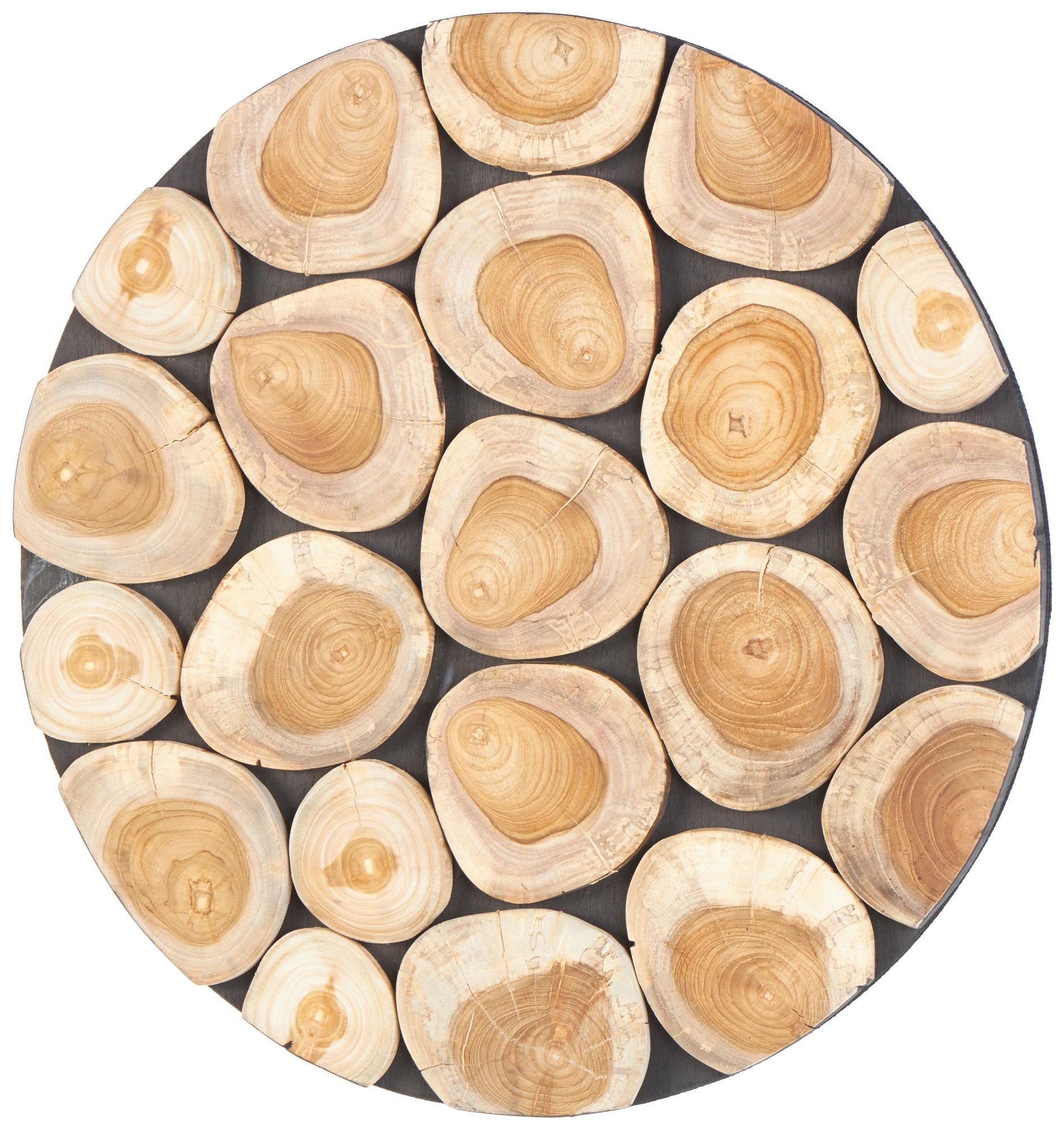 Image 6 Brown Teak Wood Traditional Wall Decor, 24" x 1" x 24" more views