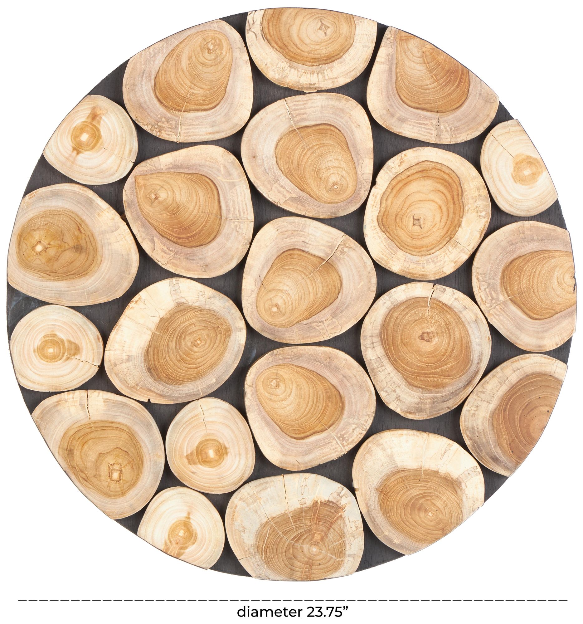 Image 7 Brown Teak Wood Traditional Wall Decor, 24" x 1" x 24" more views