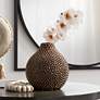 Brown Textured 8" High Ceramic Vase