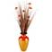 Brown Ting 56" High Vase with with Red Orchid Blossoms