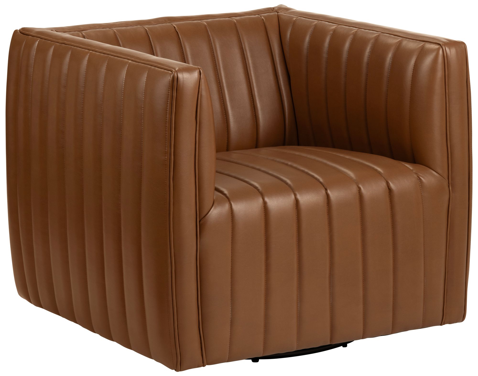 Image 2 Brown Upholstered Accent Arm Chair with Black Iron Frame