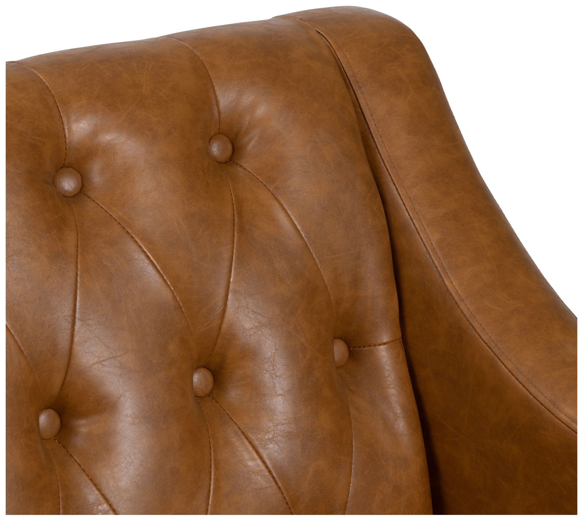 Image 4 Brown Upholstered Accent Arm Chair with Brown Solid Wood Frame more views