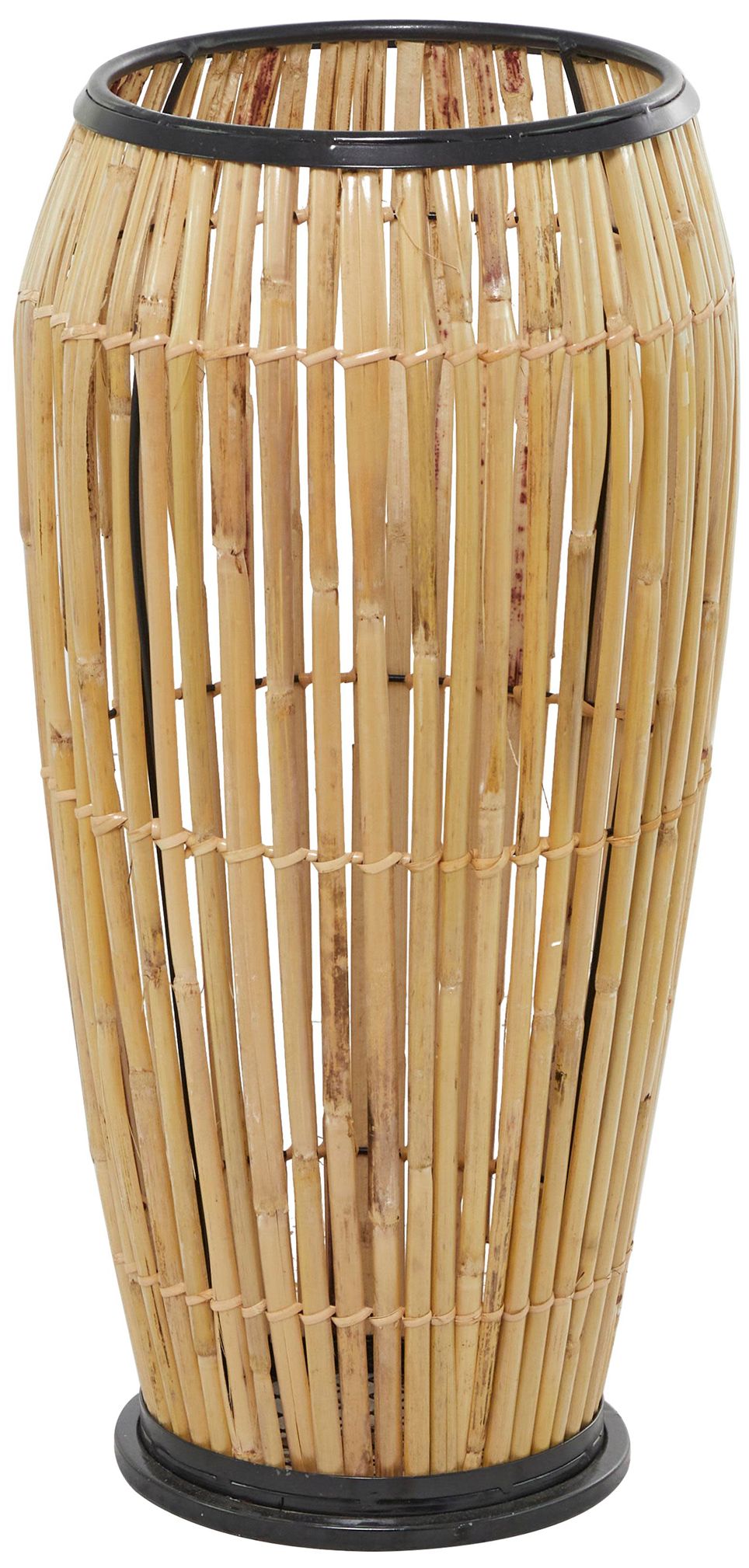 Image 2 Brown Wicker Wood Natural Vase, 11" x 11" x 22"