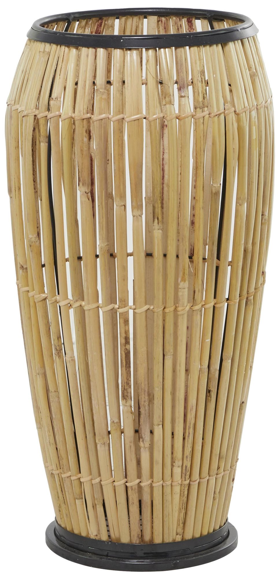 Image 4 Brown Wicker Wood Natural Vase, 11" x 11" x 22" more views