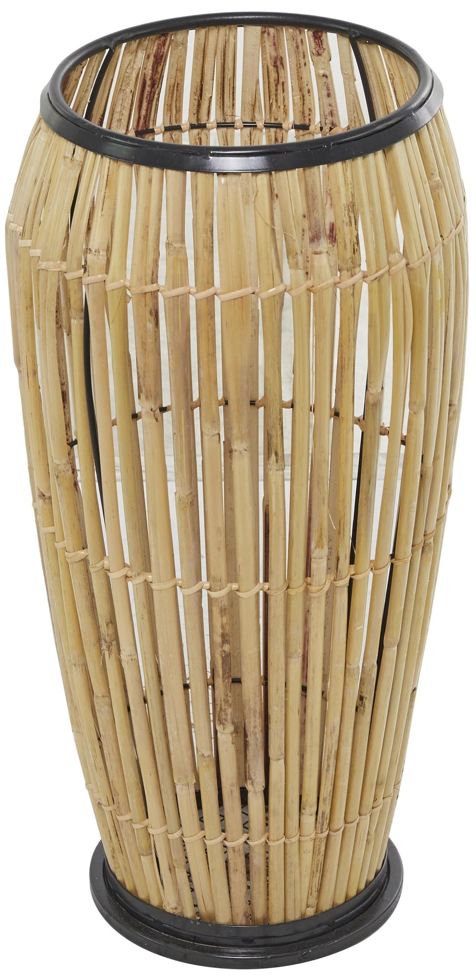Image 5 Brown Wicker Wood Natural Vase, 11" x 11" x 22" more views
