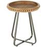Brown Wood Bohemian Accent Table, 17" x 17" x 21"