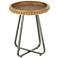 Brown Wood Bohemian Accent Table, 17" x 17" x 21"
