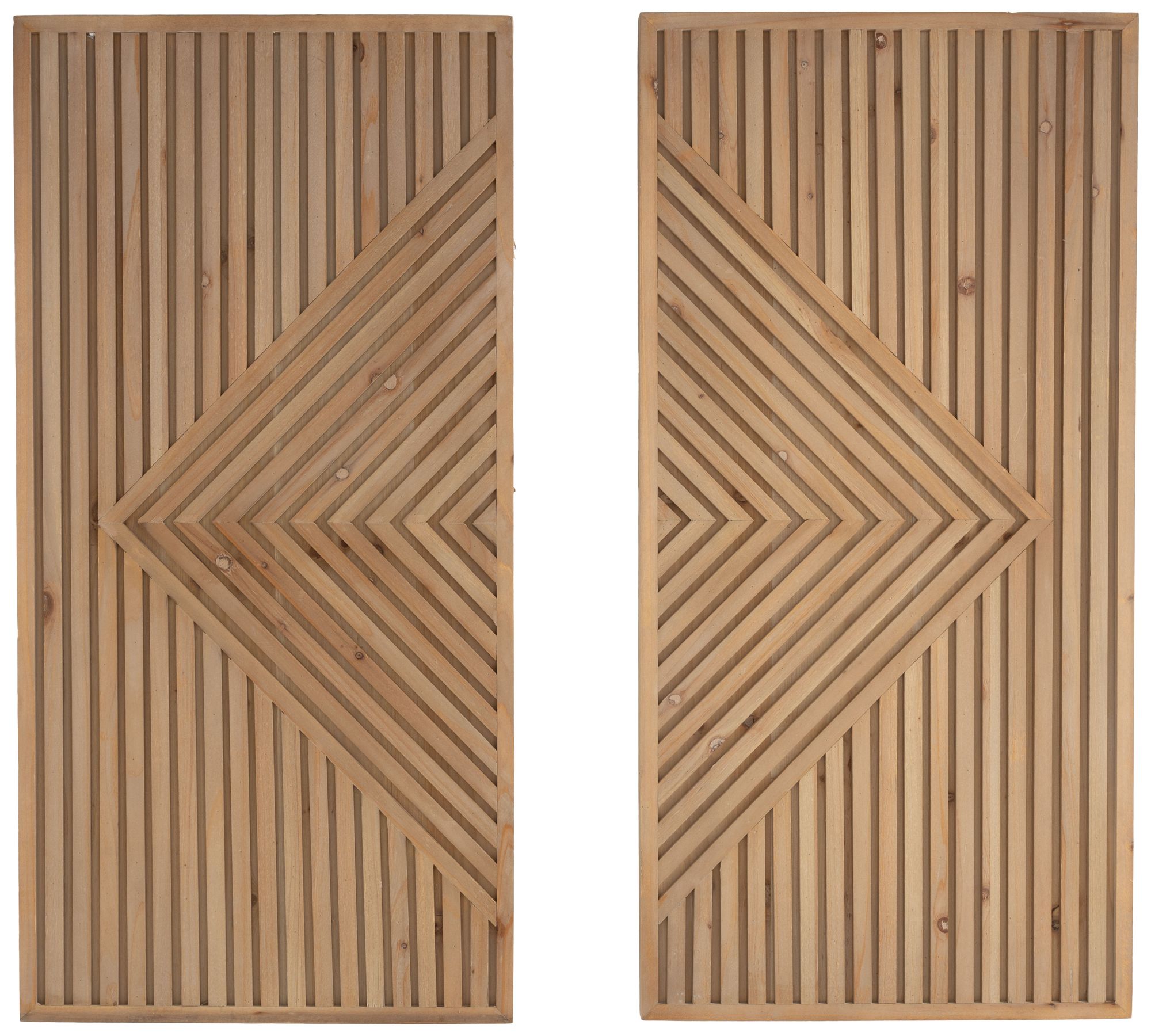 Image 2 Brown Wood Bohemian Wall Decor, S/2 19"W, 38"H