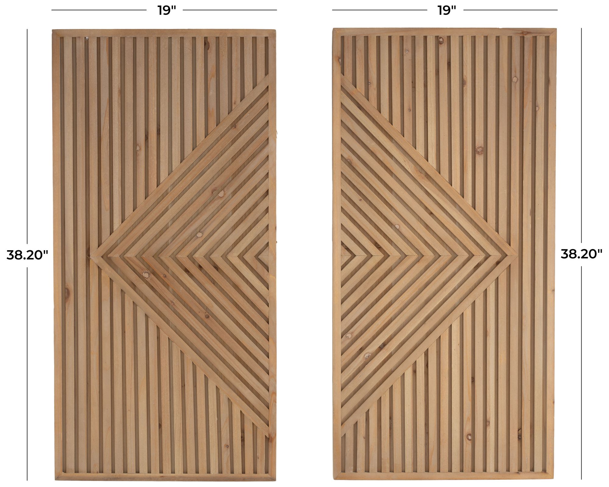 Image 7 Brown Wood Bohemian Wall Decor, S/2 19"W, 38"H more views