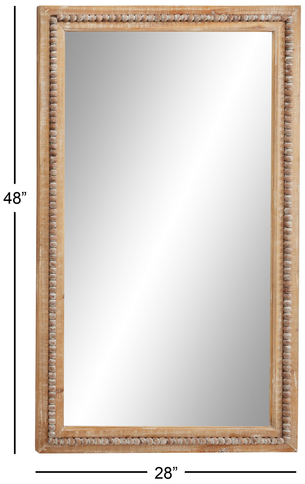Image 7 Brown Wood Bohemian Wall Mirror, 28" x 2" x 48" more views