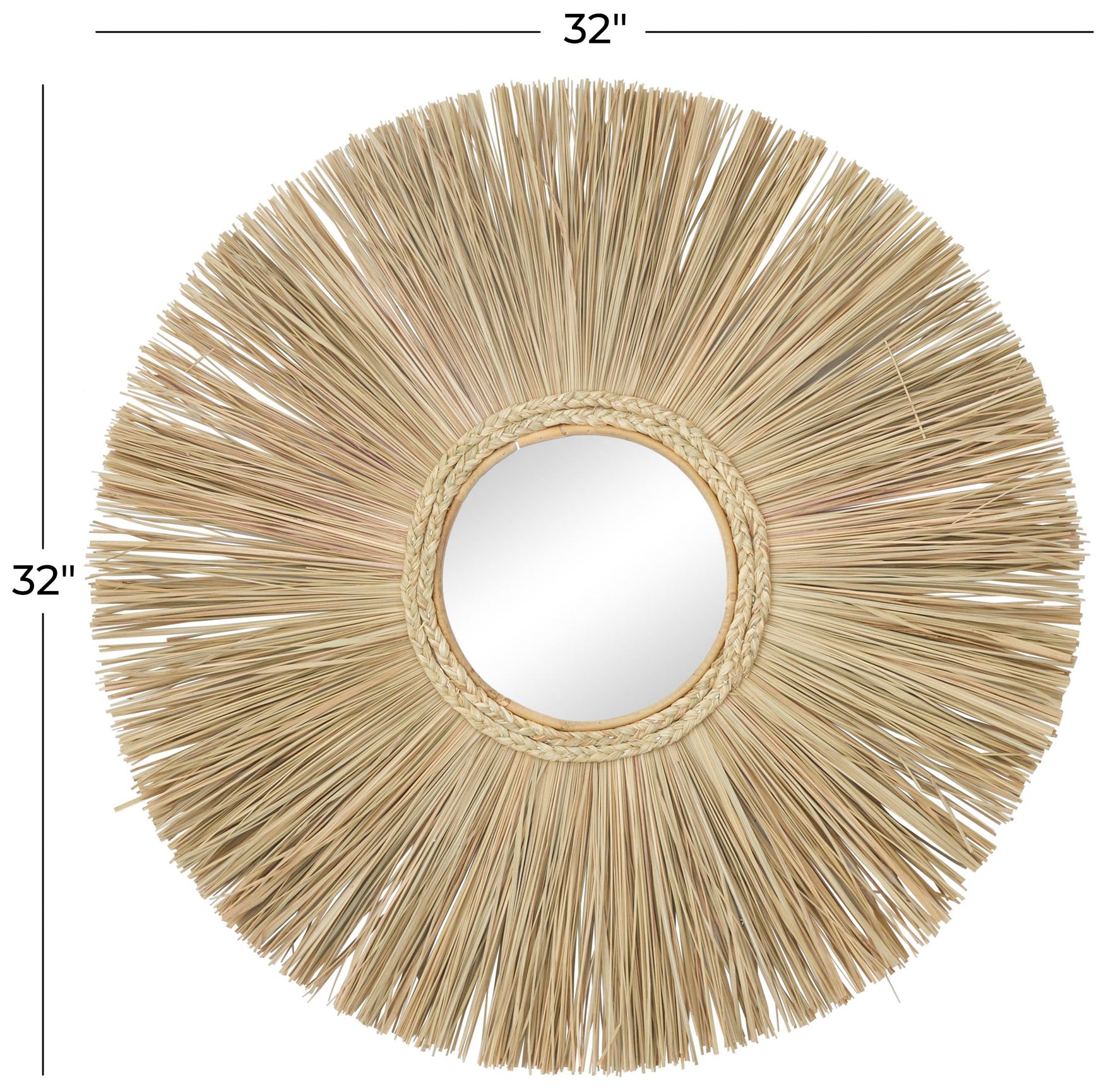 Image 6 Brown Wood Bohemian Wall Mirror, 32" x 2" x 32" more views