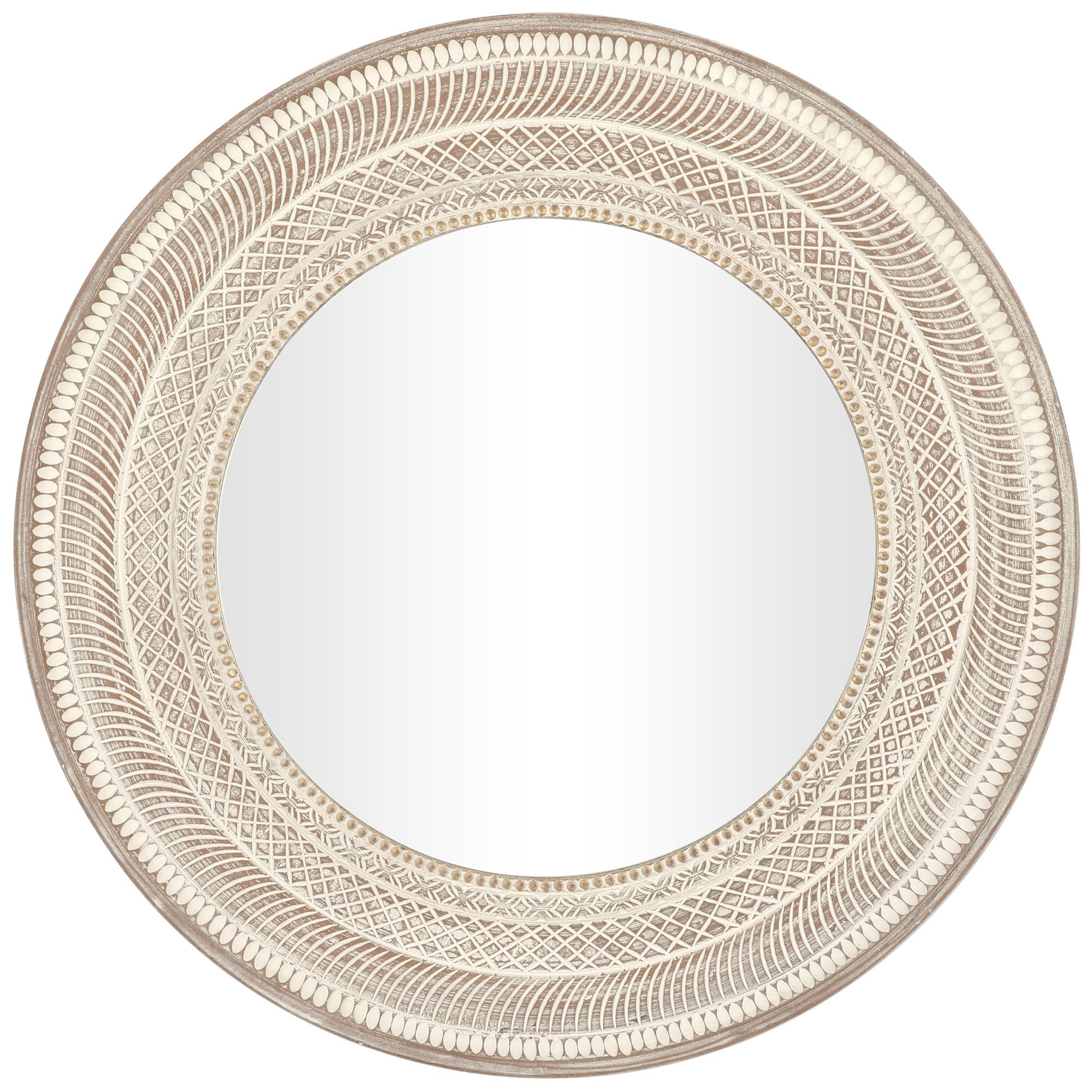 Image 2 Brown Wood Bohemian Wall Mirror, 48" x 2" x 48"