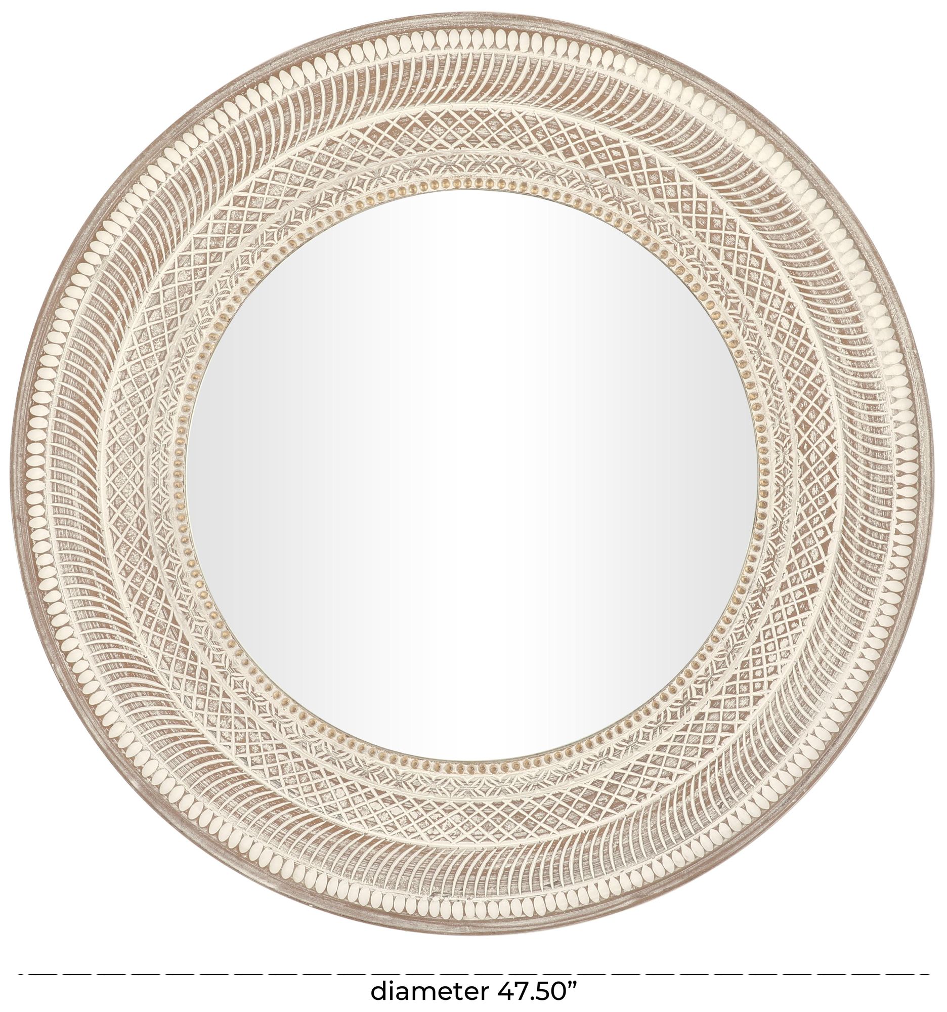 Image 6 Brown Wood Bohemian Wall Mirror, 48" x 2" x 48" more views