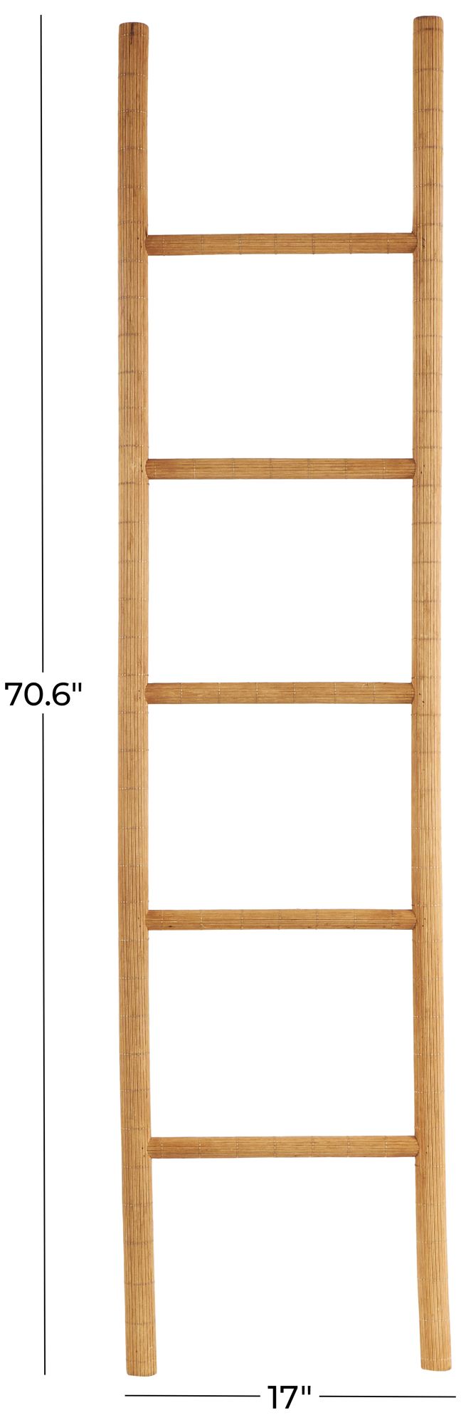 Image 7 Brown Wood Coastal Ladder, 17" x 2" x 71" more views