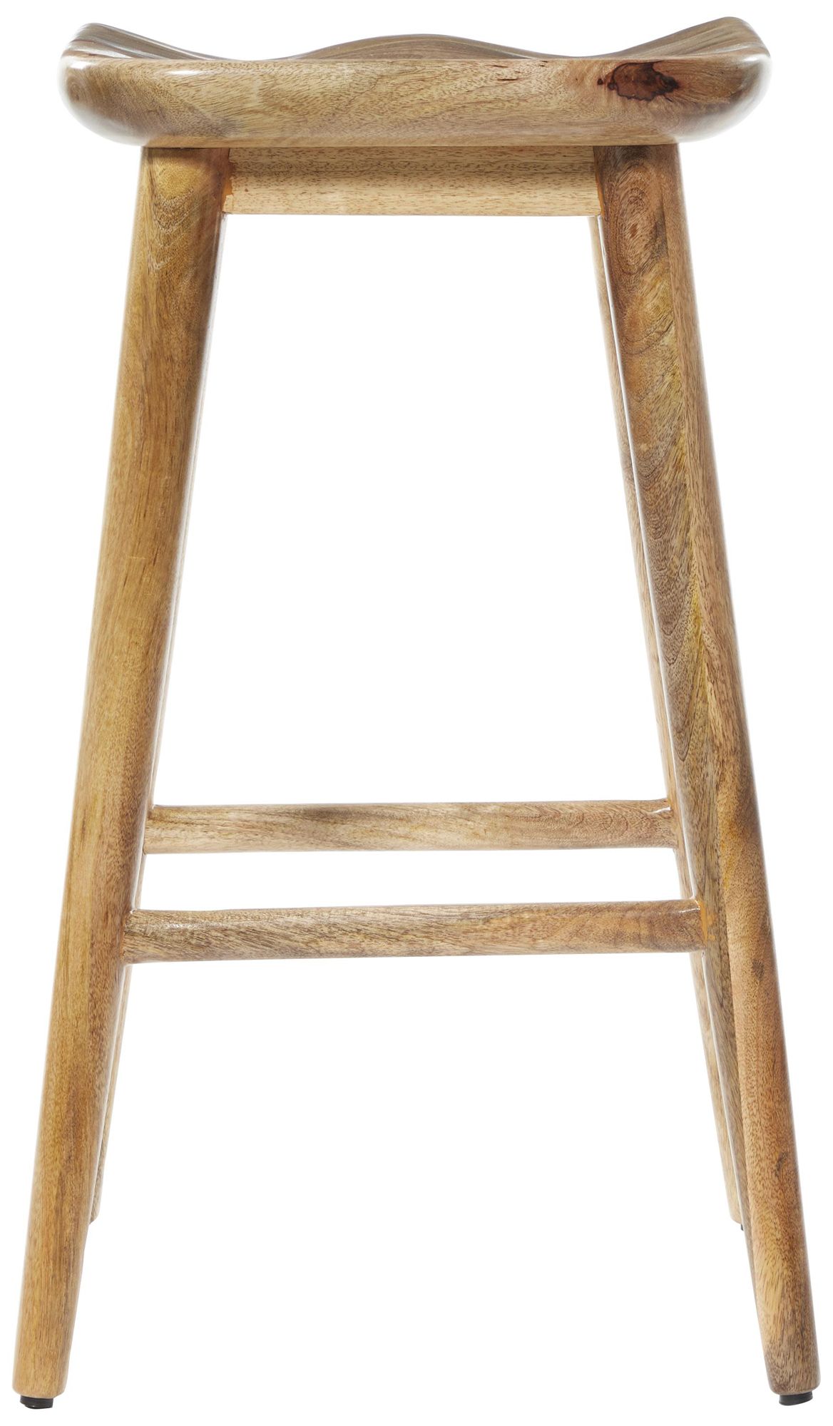 Image 5 Brown Wood Contemporary Bar Stool, 17" x 14" x 30" more views