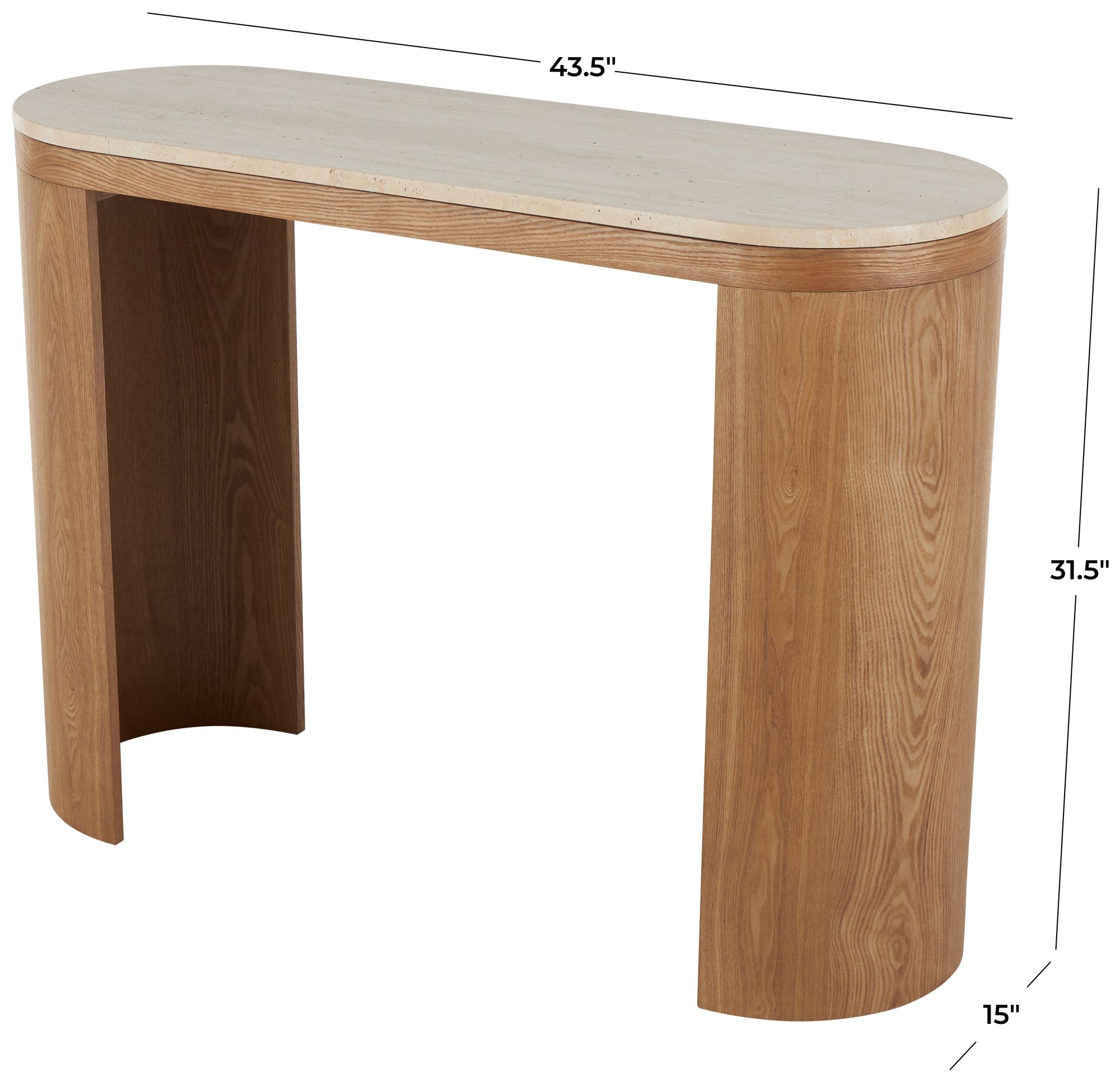 Image 7 Brown Wood Contemporary Console Table, 44" x 15" x 32" more views