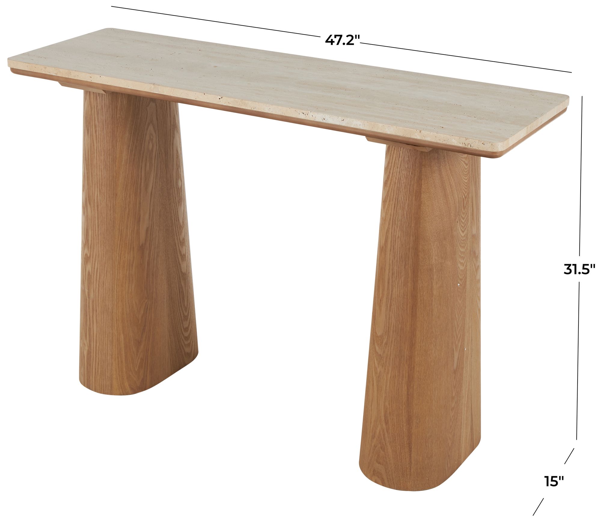 Image 7 Brown Wood Contemporary Console Table, 47" x 15" x 32" more views