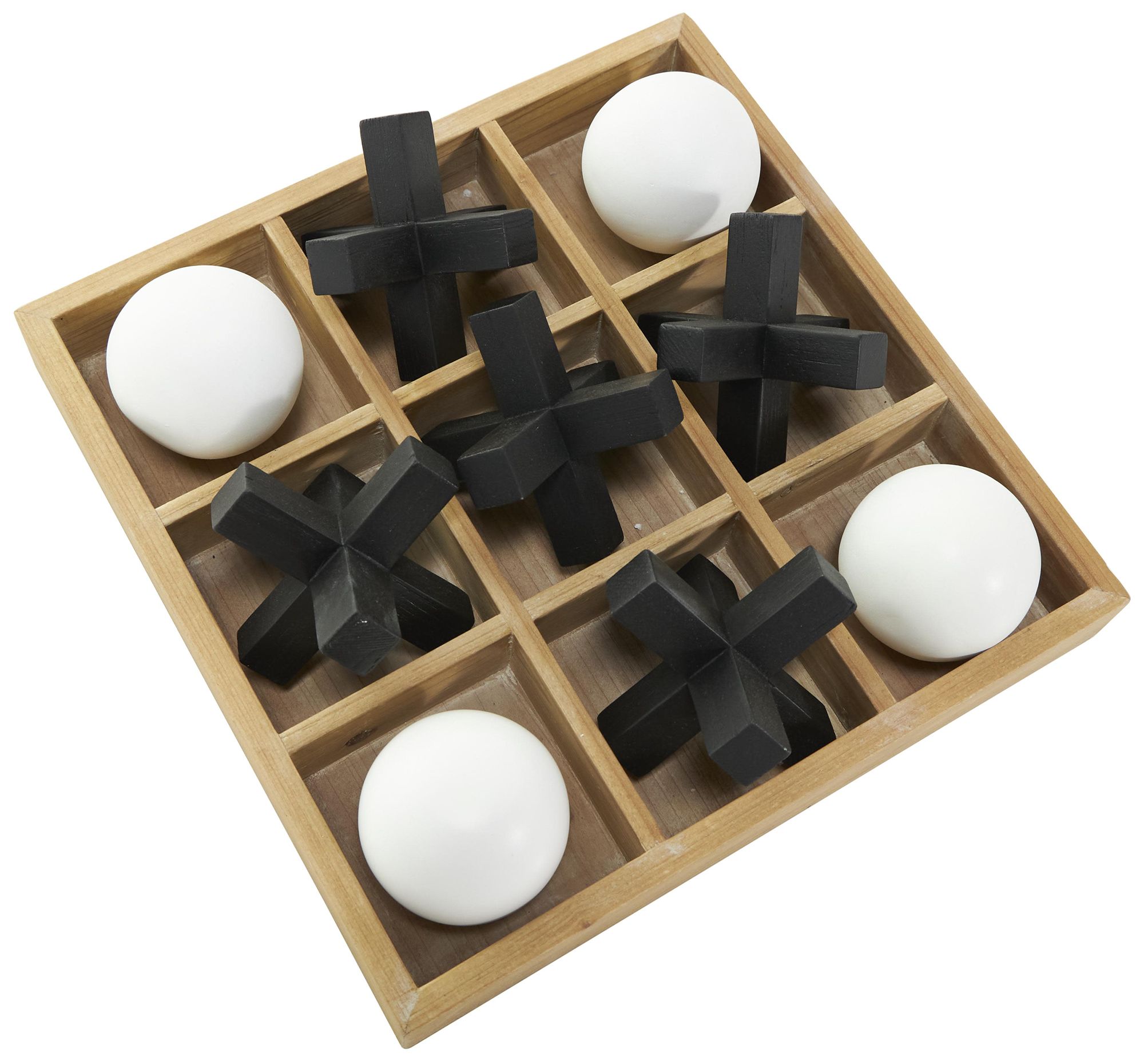 Image 2 Brown Wood Contemporary Game Set, 12" x 12" x 4"