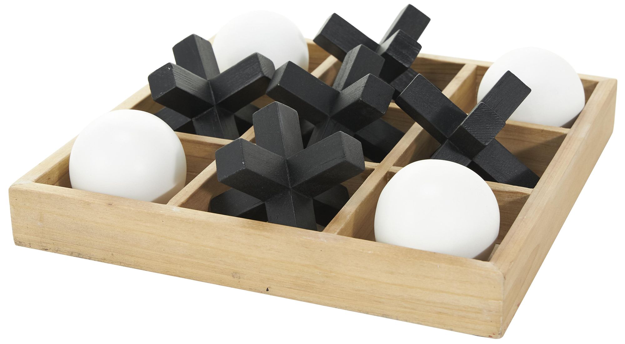 Image 5 Brown Wood Contemporary Game Set, 12" x 12" x 4" more views